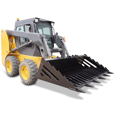 72 rock bucket skeleton loader w teeth skid steer|72 skid steer skeleton attachment.